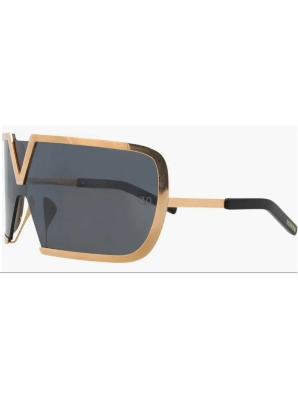 NWOT Men's Valentino Garavani Gold Shield Sunglasses